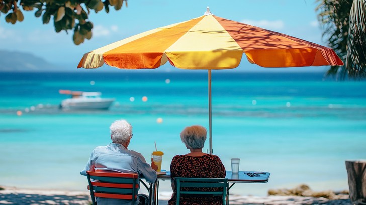 A couple enjoying a beachside retirement